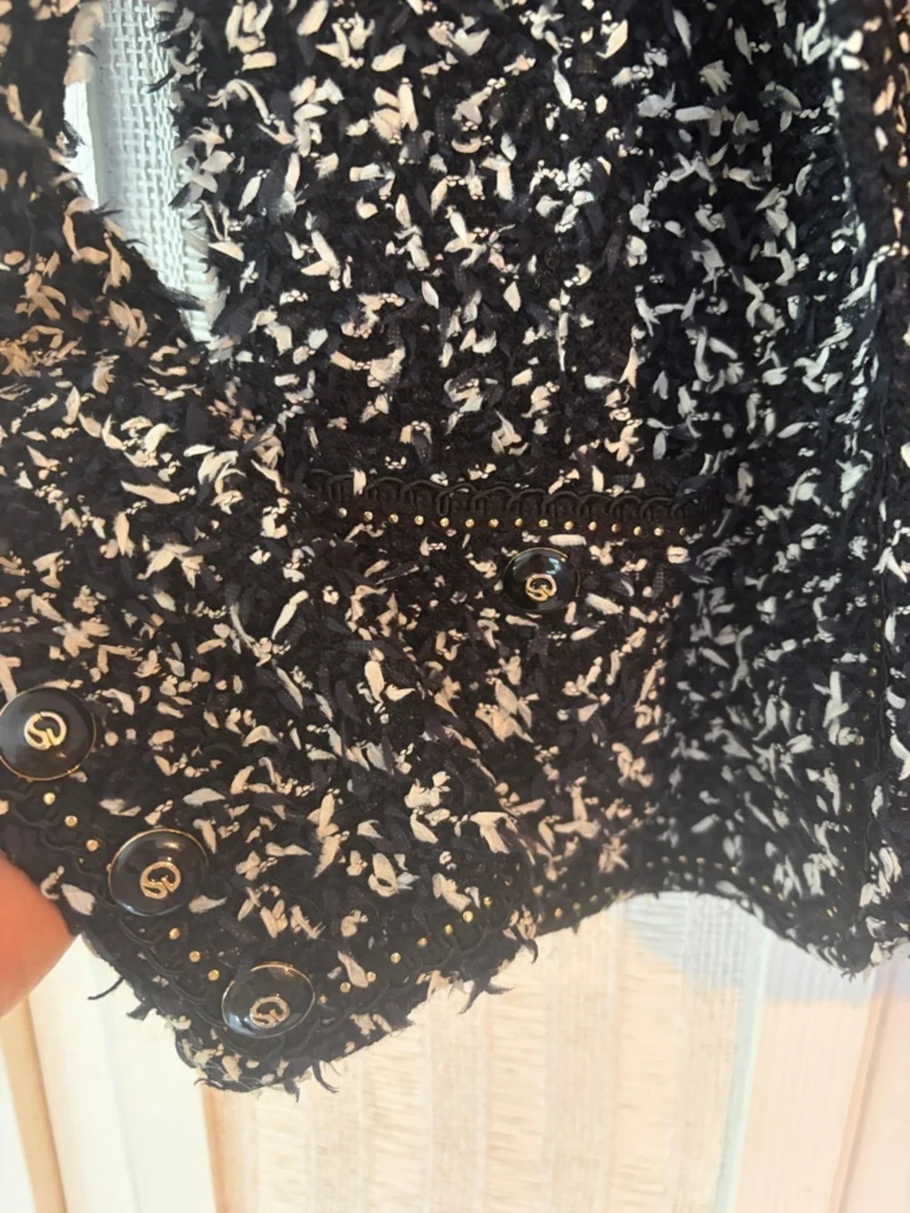 St John Black and white tweed Couture 2 piece suit size 6